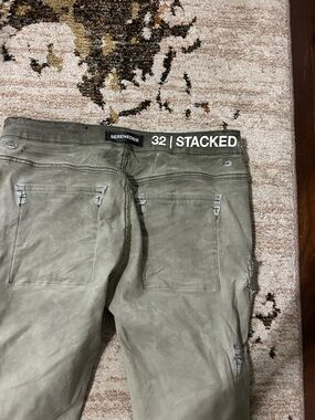Serenede 32" Stacked Olive Green Pants